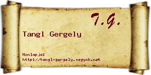 Tangl Gergely névjegykártya